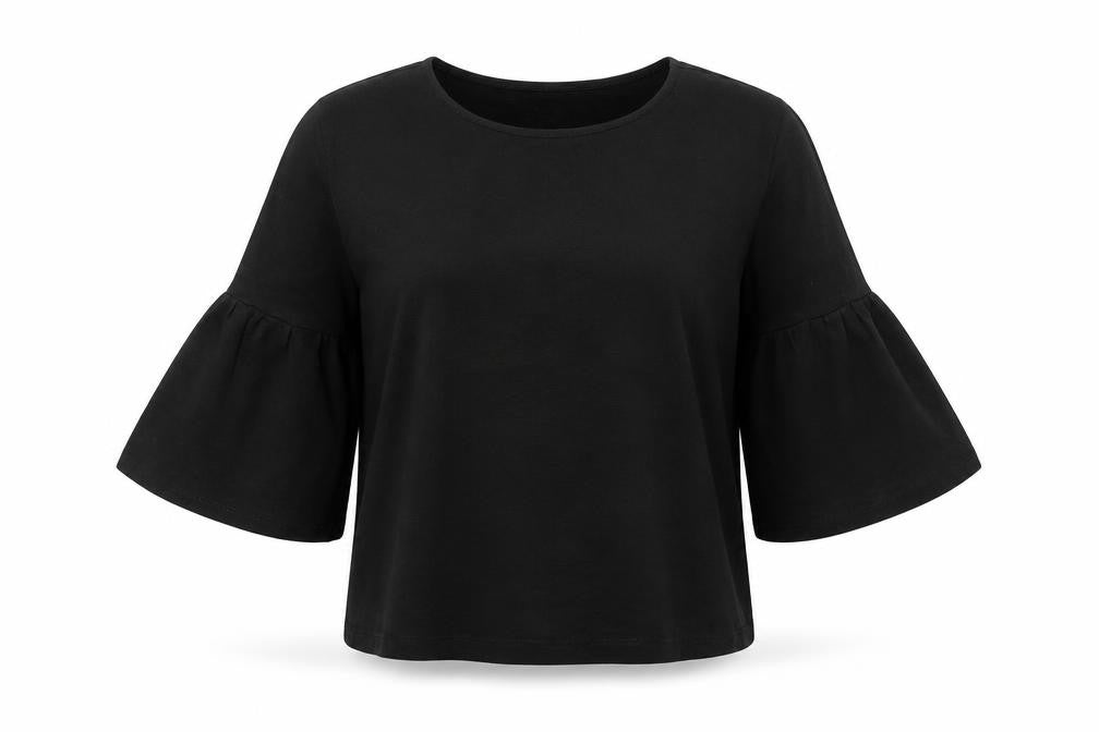 Gap Womens Black Cotton Basic Blouse Size M Round Neck