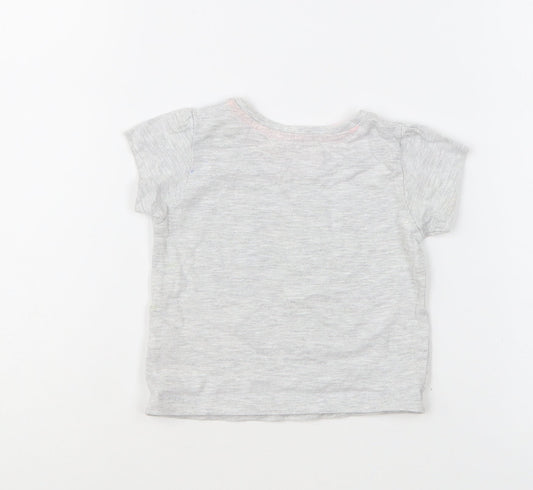 Primark Girls Grey Cotton Basic T-Shirt Size 3-6 Months Round Neck Pullover - I Love My Daddy
