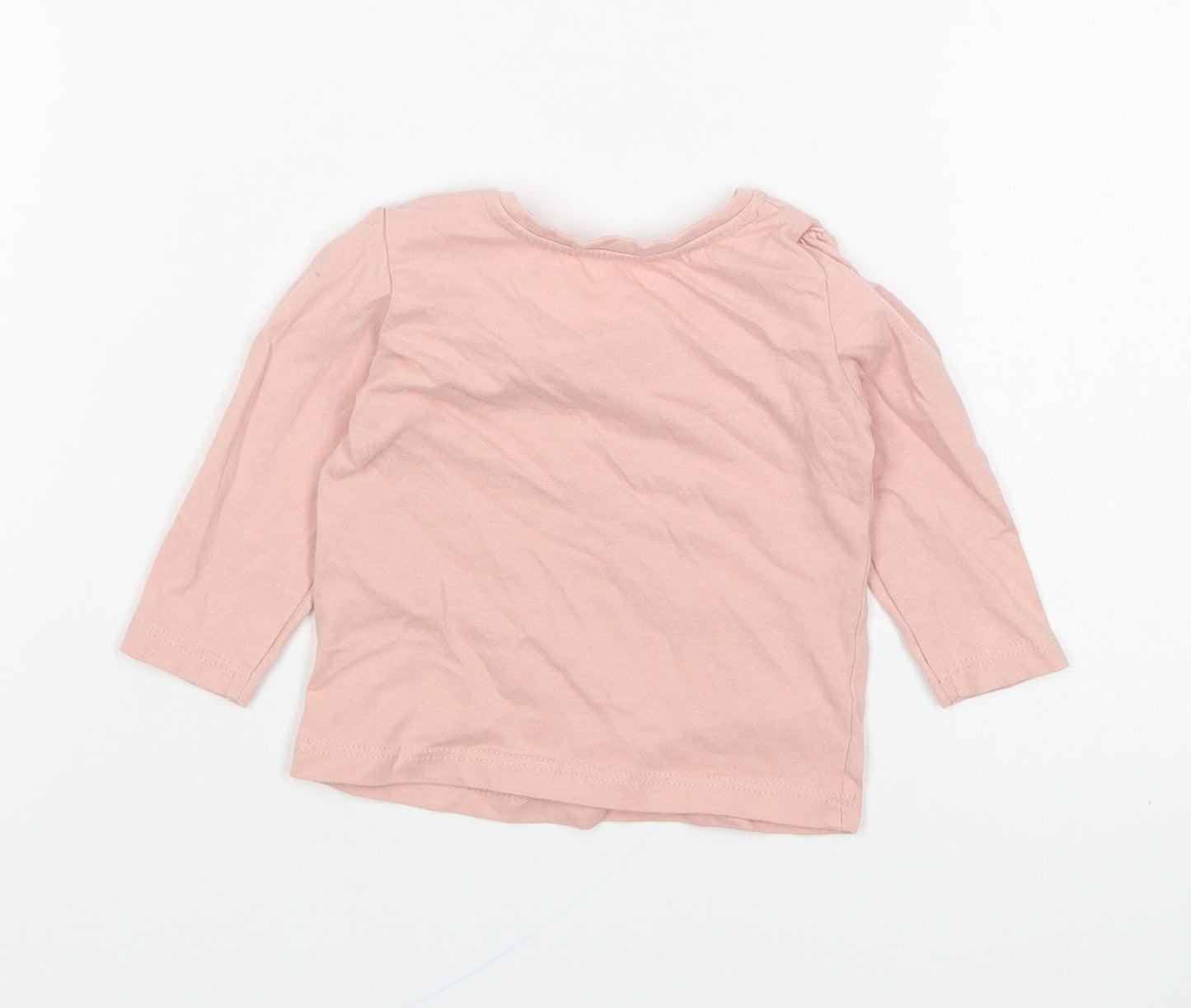 Primark Girls Pink Cotton Basic T-Shirt Size 3-6 Months Round Neck Pullover - I Love You To The Moon And Back