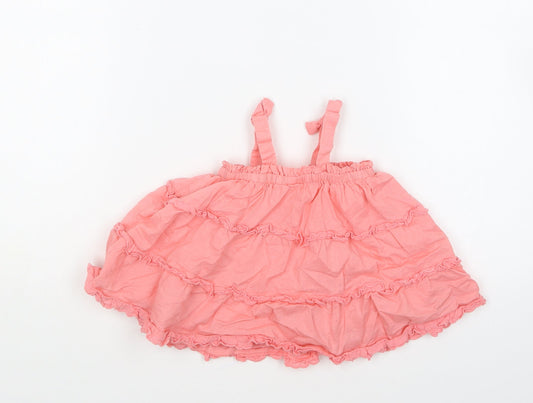 Gap Girls Pink Cotton Shift Size 3-6 Months Square Neck Pullover