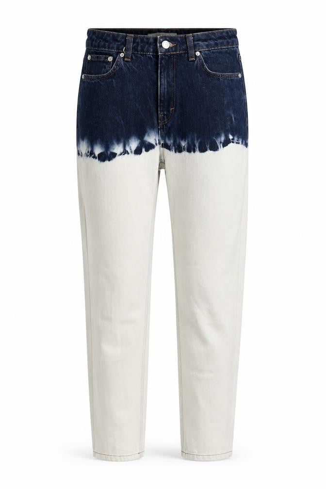 Topshop Womens Multicoloured Cotton Tapered Jeans Size 28 in L32 in Regular Button - Tie-Dye