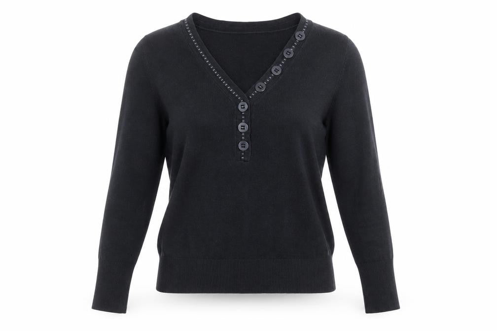 Marks and Spencer Womens Blue V-Neck Acrylic Pullover Jumper Size 12