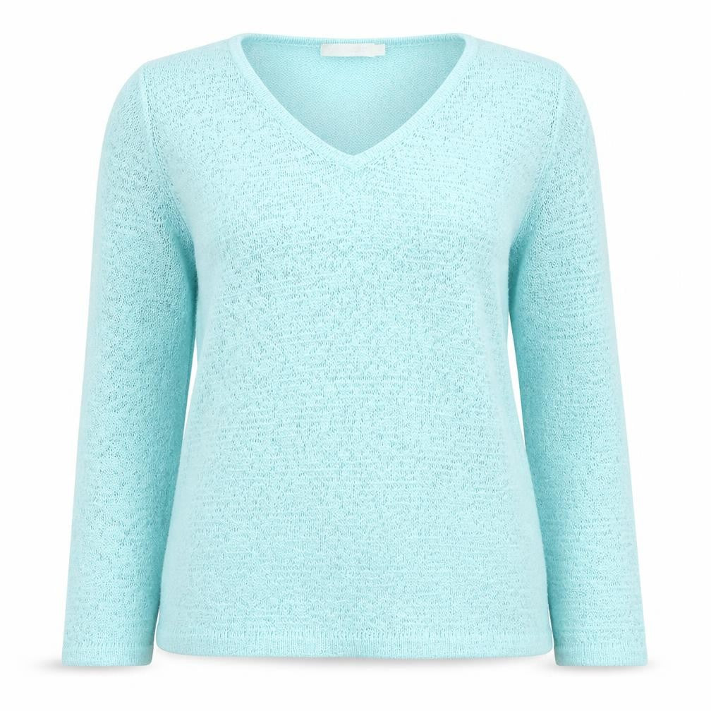 Tina Taylor Womens Blue Round Neck Cotton Pullover Jumper Size S