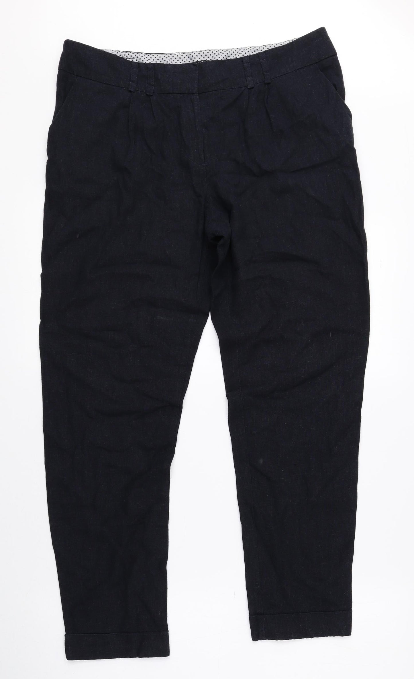 M&Co Womens Black Linen Size 12 L26 in Regular