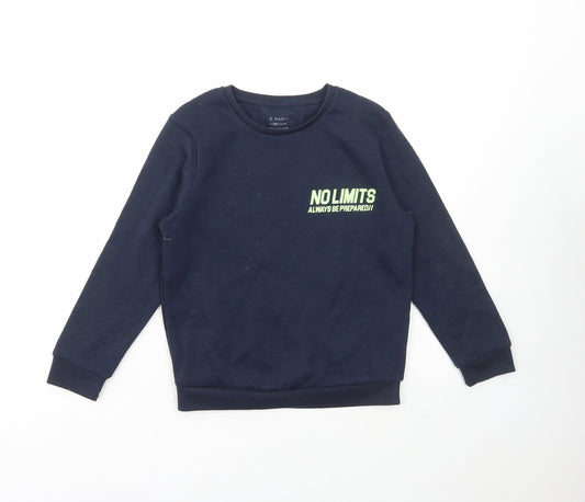 Primark Boys Blue Cotton Pullover Sweatshirt Size 7-8 Years Pullover - No Limits