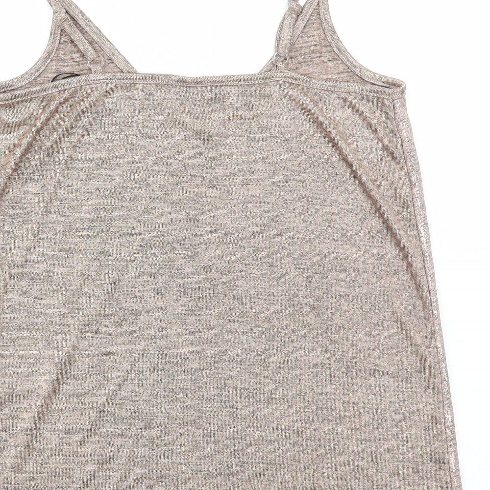 Body Flirt Womens Brown Polyester Camisole T-Shirt Size S V-Neck