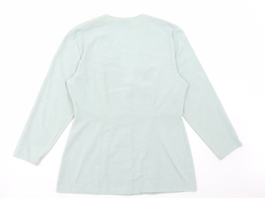 Rebecca Sheldon Womens Green Jacket Blazer Size 14 Button