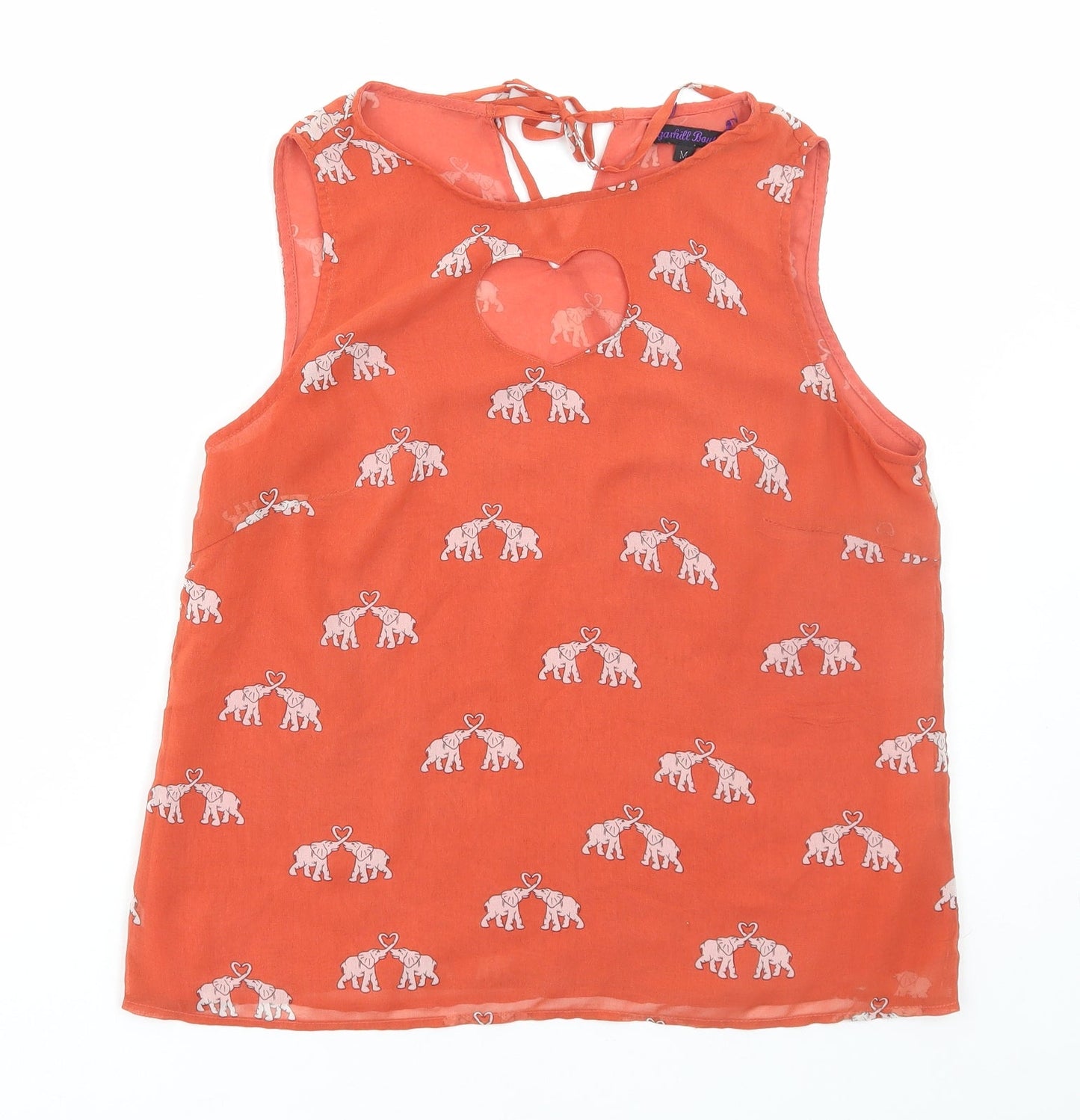 Sugarhill Boutique Womens Red Geometric Polyester Basic Blouse Size M Round Neck - Elephant Print