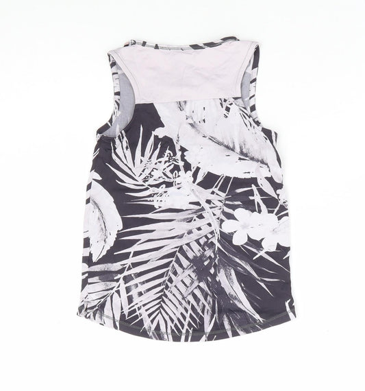 NEXT Girls Grey Geometric Nylon Basic Tank Size 5 Years Round Neck Pullover