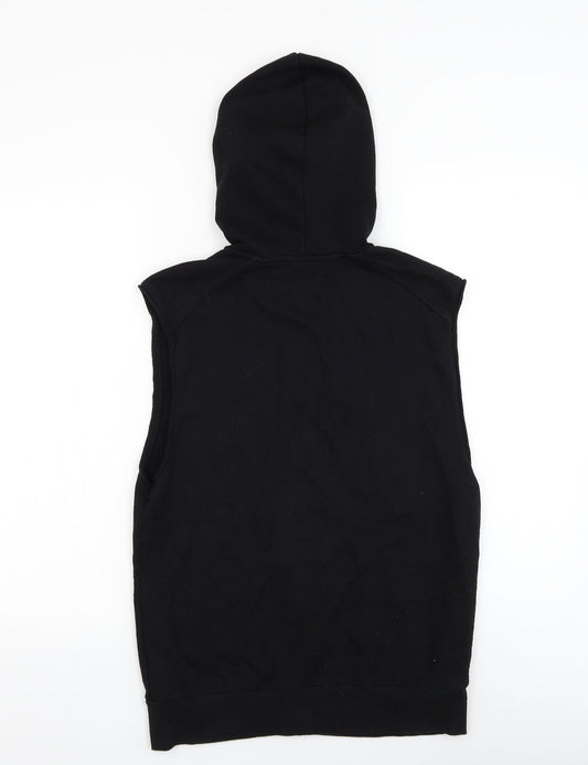 Divided by H&M Womens Black Cotton Vest Sweatshirt Size S Zip