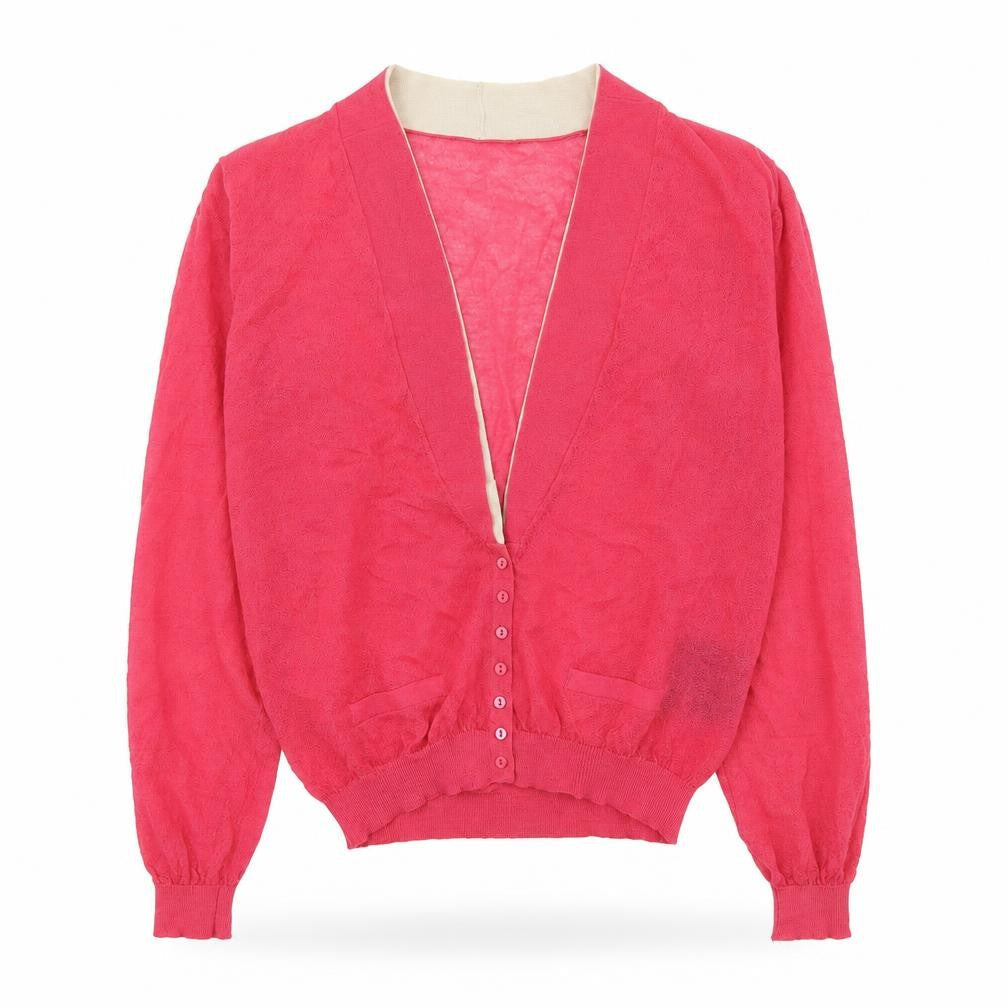 YAYA Womens Pink V-Neck Rayon Cardigan Jumper Size M