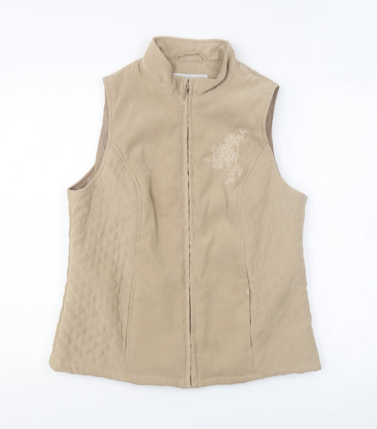 EWM Mens Beige Gilet Jacket Size S Zip