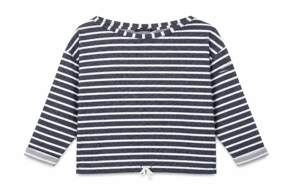 Dunnes Womens Blue Striped Polyester Pullover Sweatshirt Size M Pullover