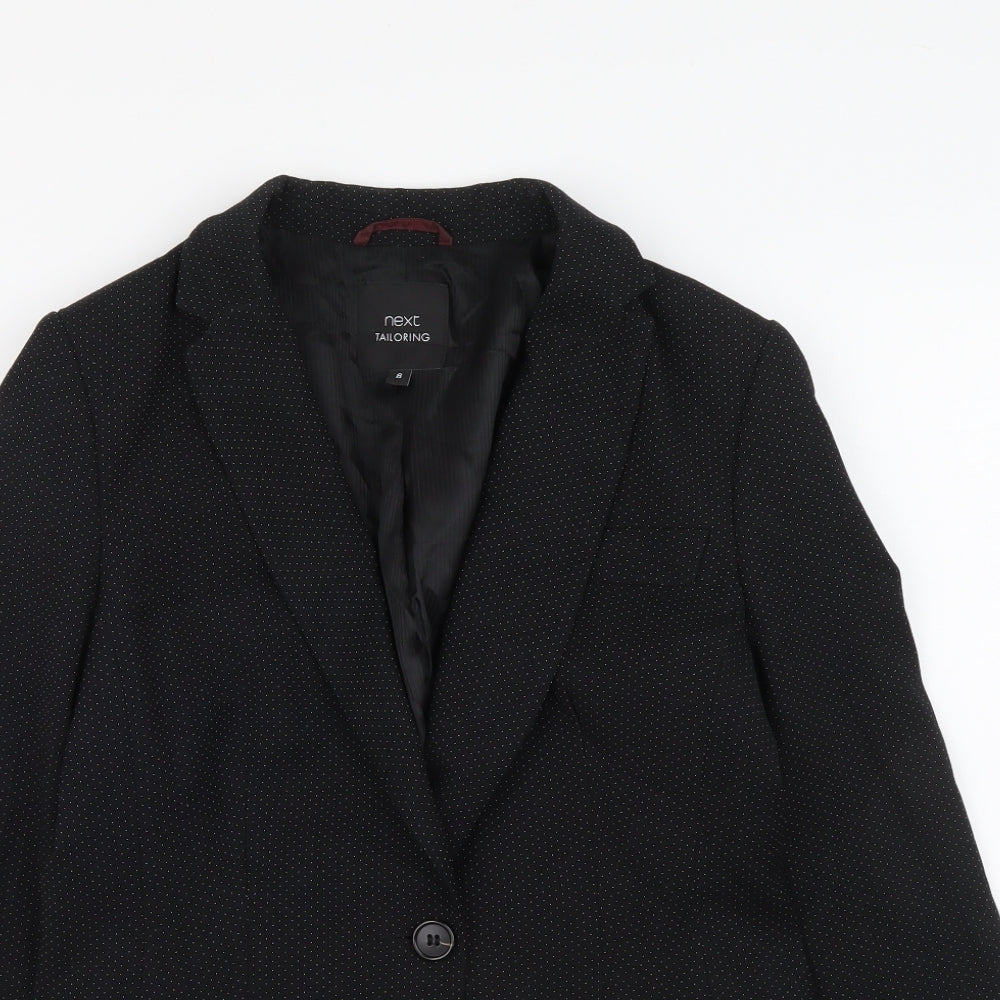 NEXT Womens Black Polka Dot Polyester Jacket Suit Jacket Size 8