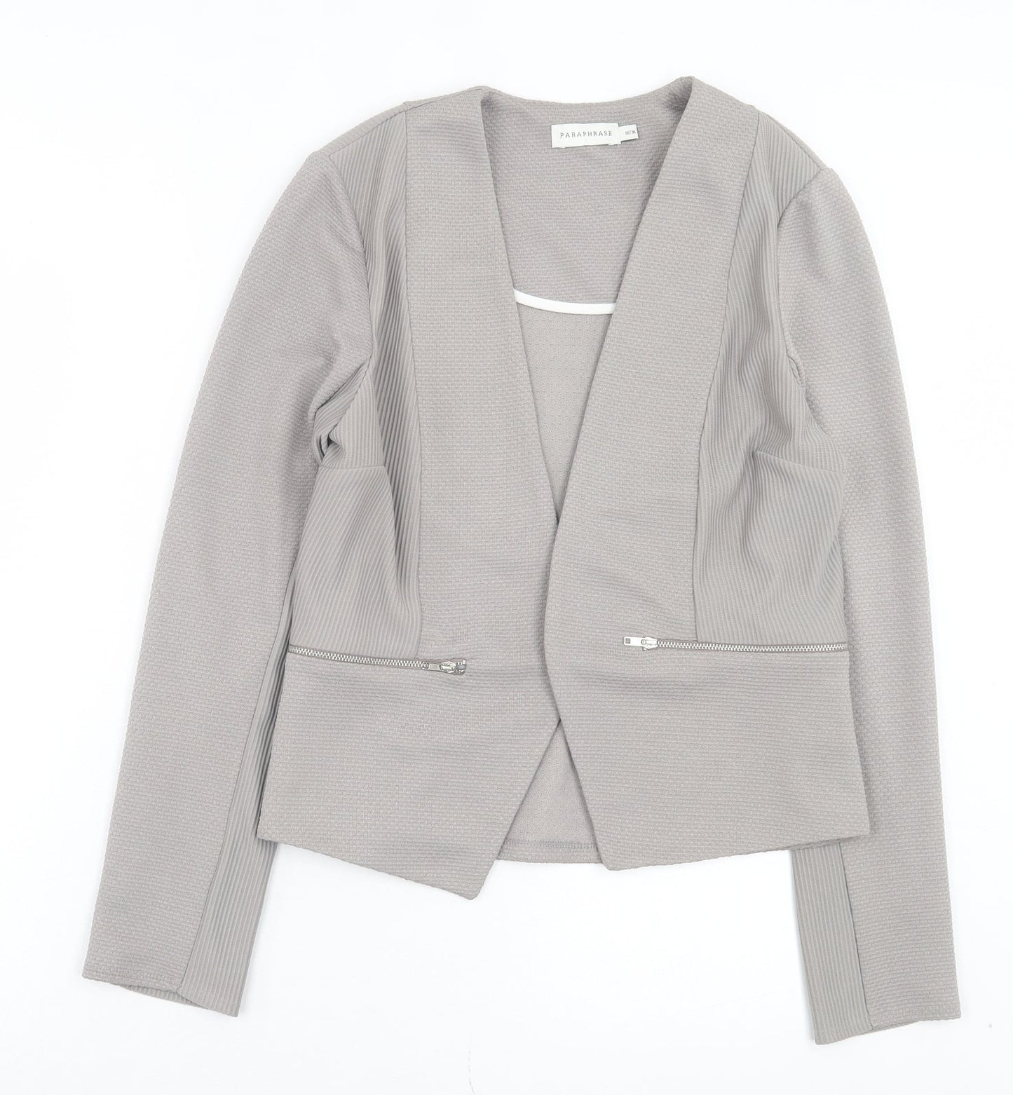 Paraphrase Womens Grey Jacket Blazer Size 10
