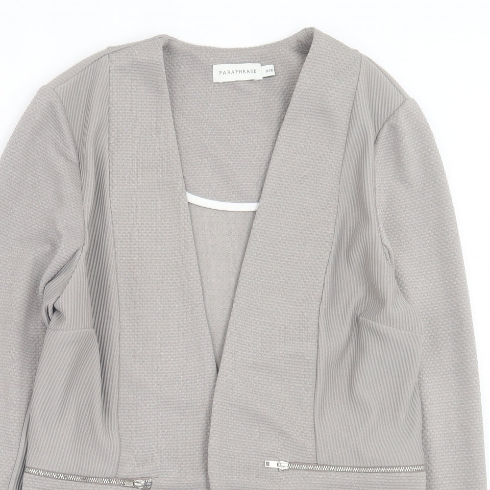 Paraphrase Womens Grey Jacket Blazer Size 10