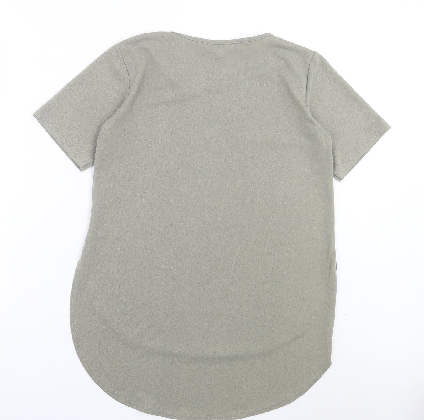 PARISIAN SIGNATURE Womens Green Polyester Basic T-Shirt Size 12 Crew Neck