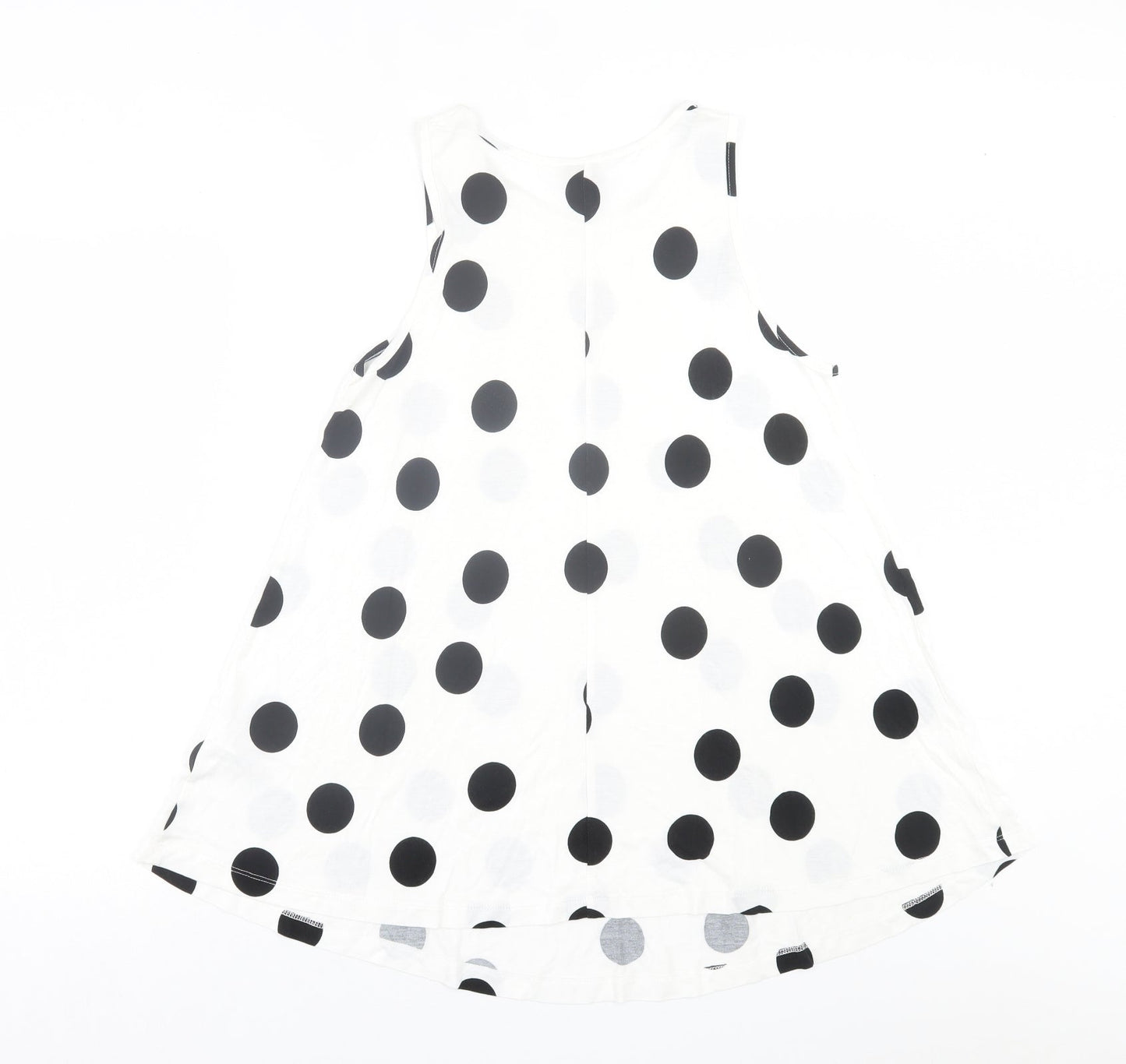 ASOS Womens White Polka Dot Viscose A-Line Size 8 Crew Neck Pullover