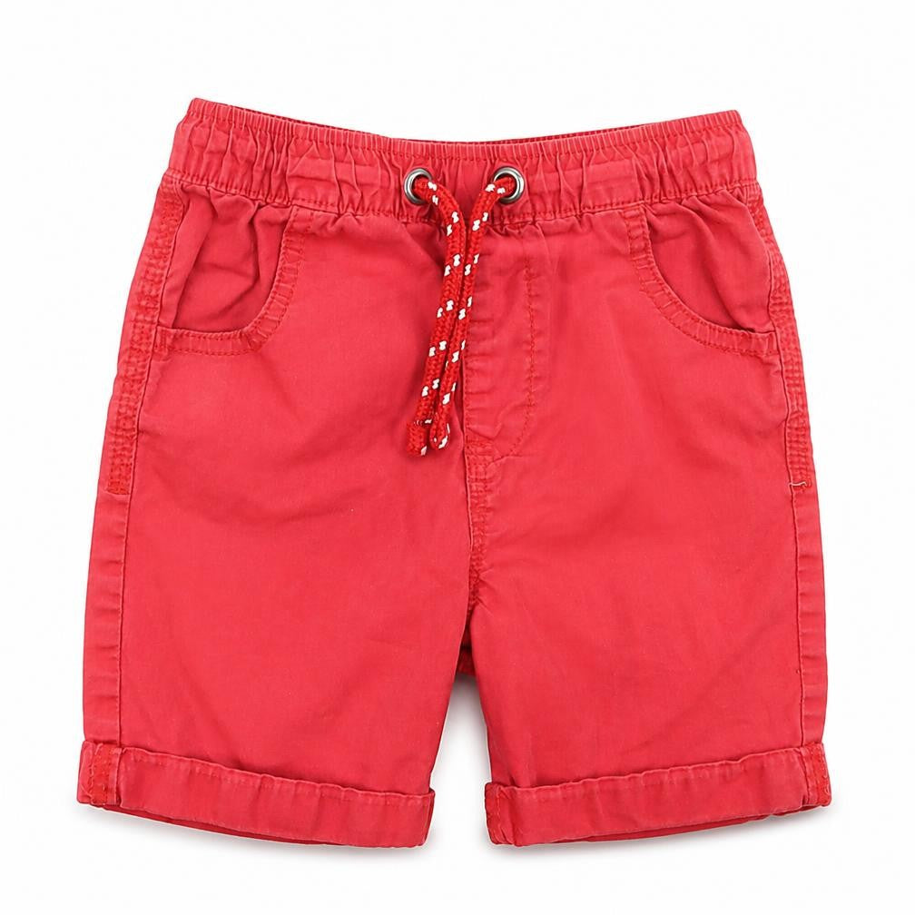 George Boys Red Cotton Cropped Trousers Size 2-3 Years Regular Drawstring - Shorts