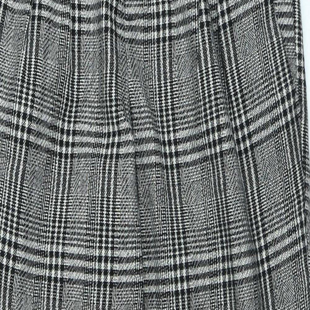 FOREVER 21 Womens Grey Plaid Polyester Trousers Size 27 in L27 in Regular Hook & Loop