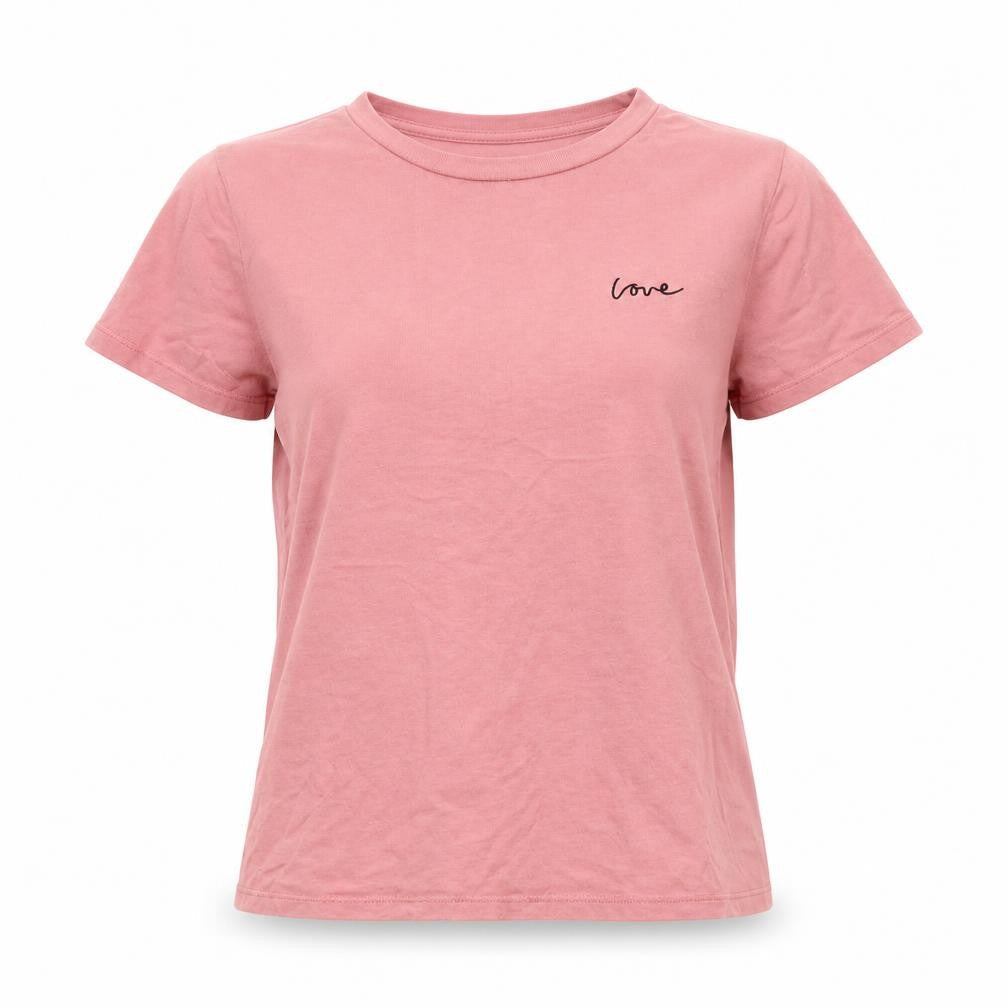Divided Womens Pink Viscose Jersey T-Shirt Size XS Round Neck - Love