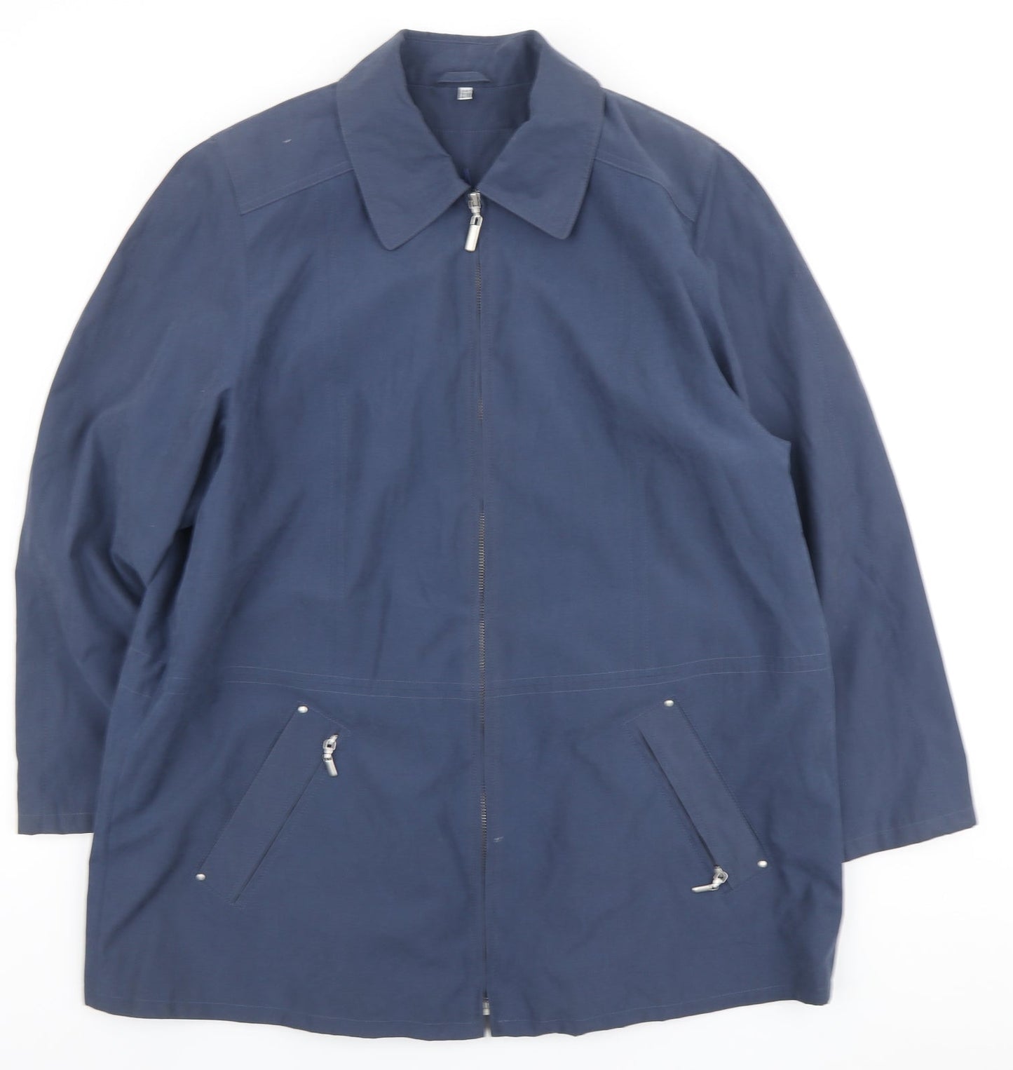 Preworn Womens Blue Jacket Coat Size L Zip