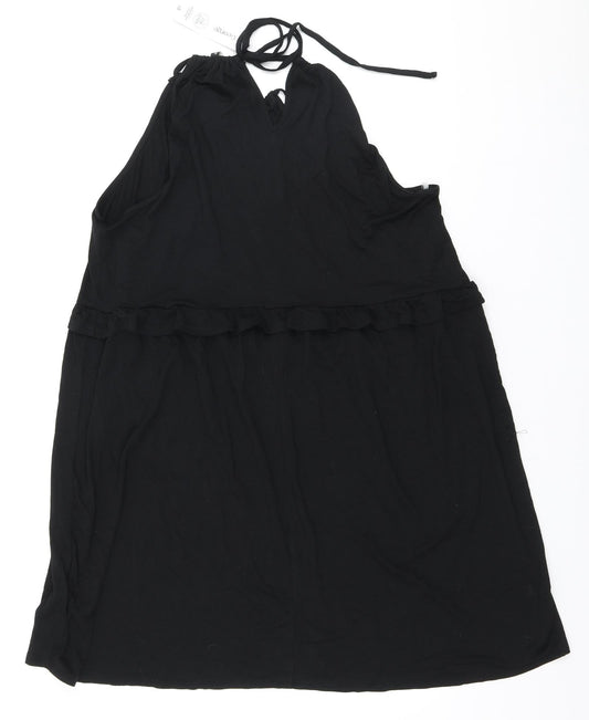 George Womens Black Viscose Mini Size M Halter Tie