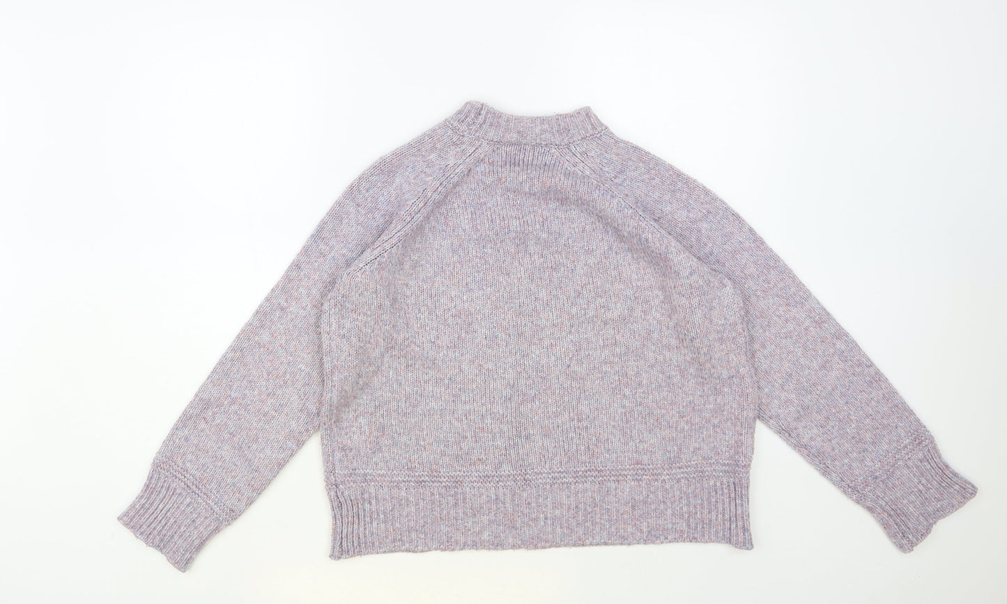 Oasis Womens Purple Mock Neck Acrylic Pullover Jumper Size S