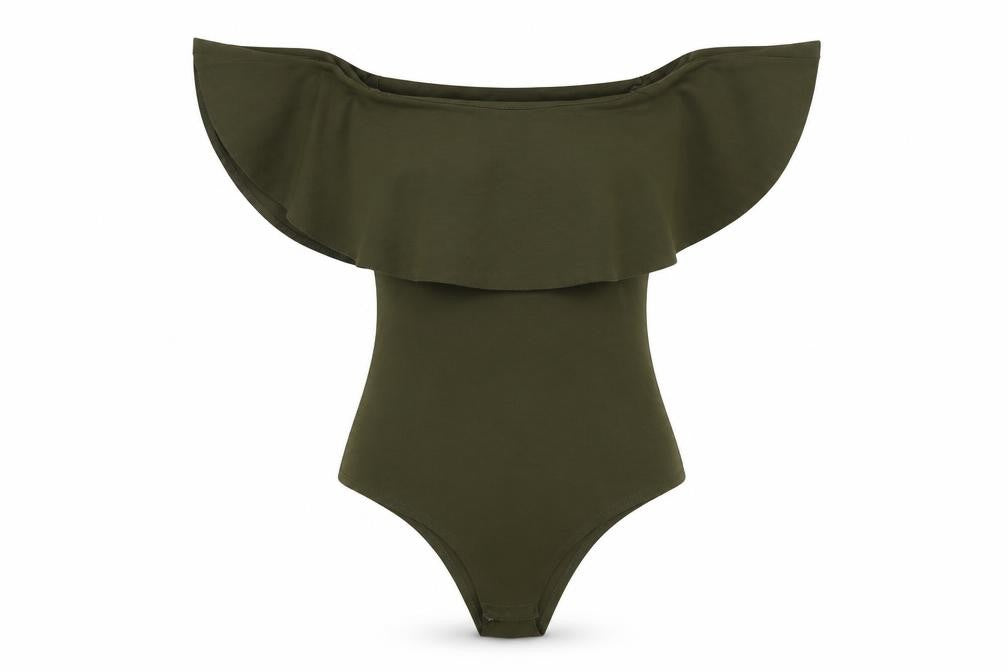 Blue Vanilla Womens Green Polyester Bodysuit One-Piece Size 8 Snap