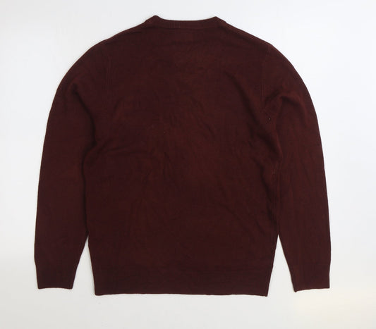 Matalan Mens Brown Round Neck Acrylic Pullover Jumper Size M