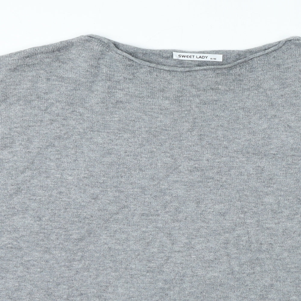 Sweet Lady Womens Grey Round Neck Polyamide Pullover Jumper Size S