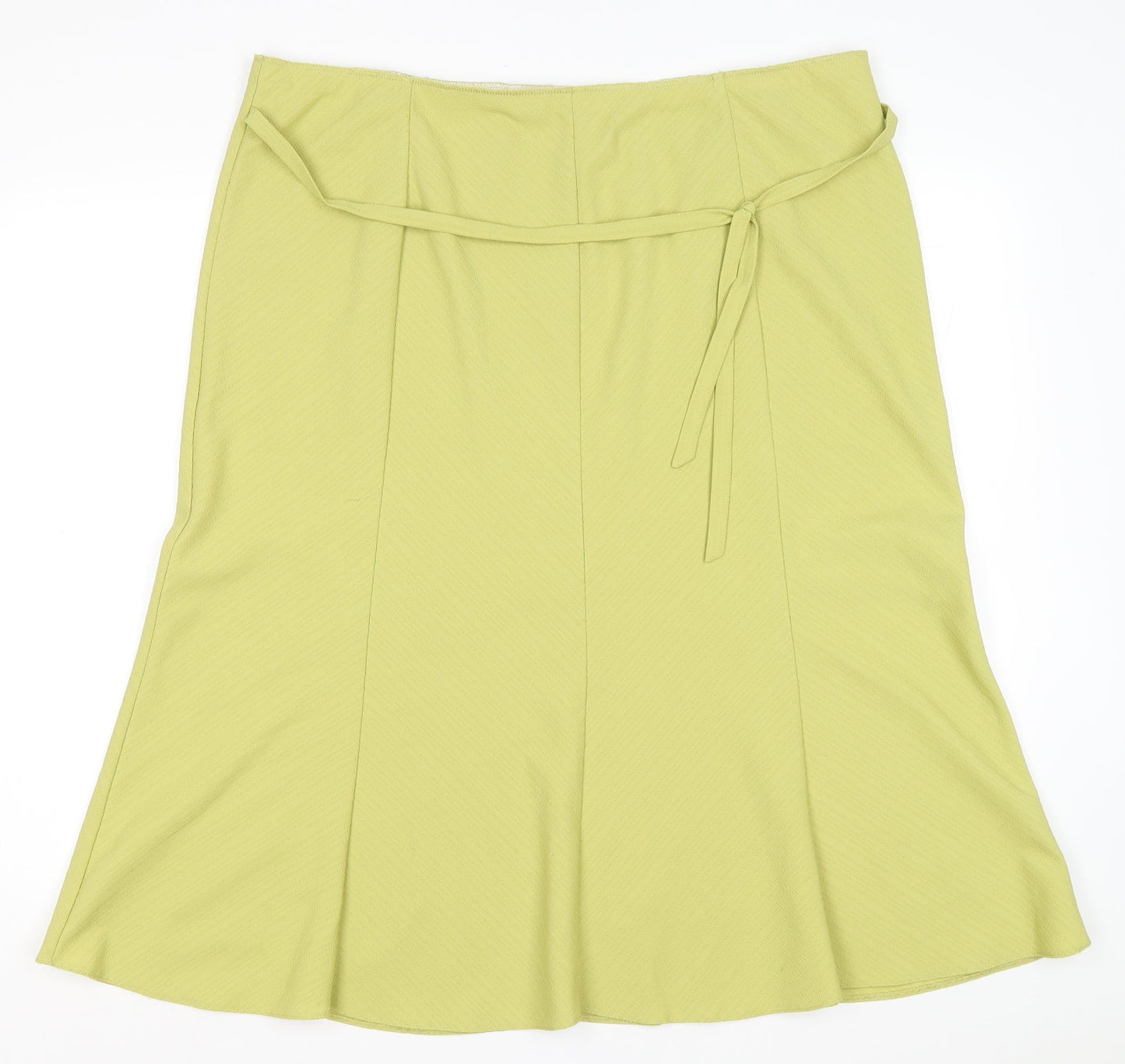BM Womens Green Polyester Flare Skirt Size 20 Drawstring