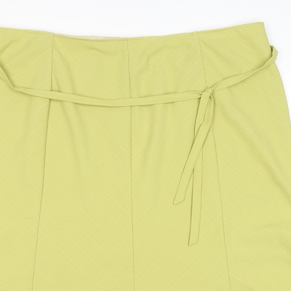 BM Womens Green Polyester Flare Skirt Size 20 Drawstring