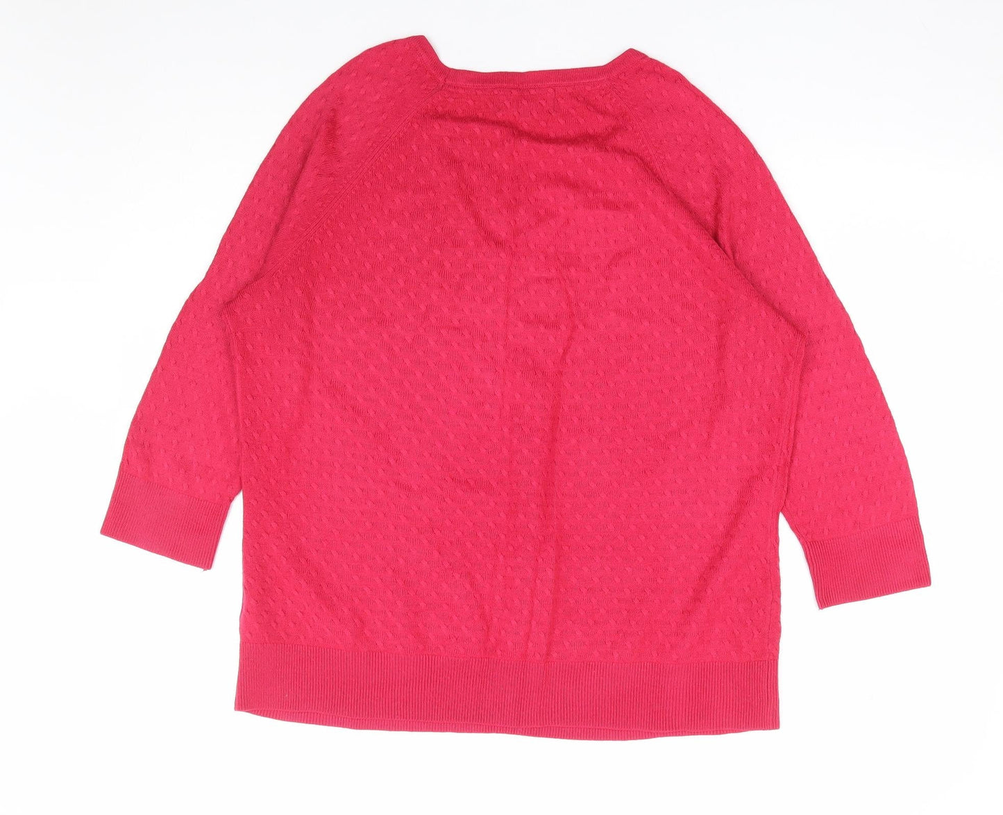 Per Una Womens Pink Square Neck Acrylic Pullover Jumper Size 14