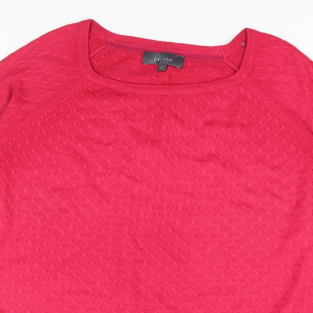 Per Una Womens Pink Square Neck Acrylic Pullover Jumper Size 14