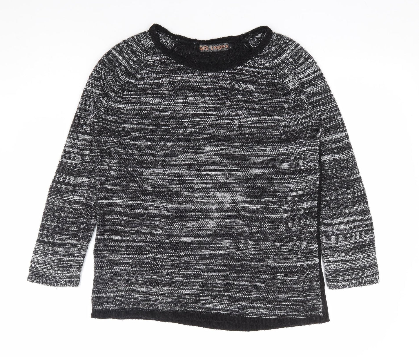QED London Womens Black Round Neck Acrylic Pullover Jumper Size L