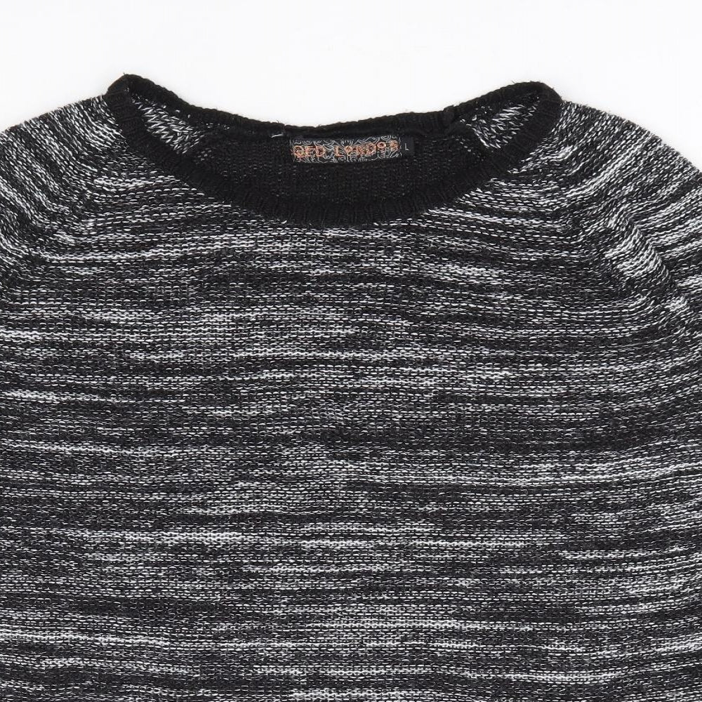 QED London Womens Black Round Neck Acrylic Pullover Jumper Size L
