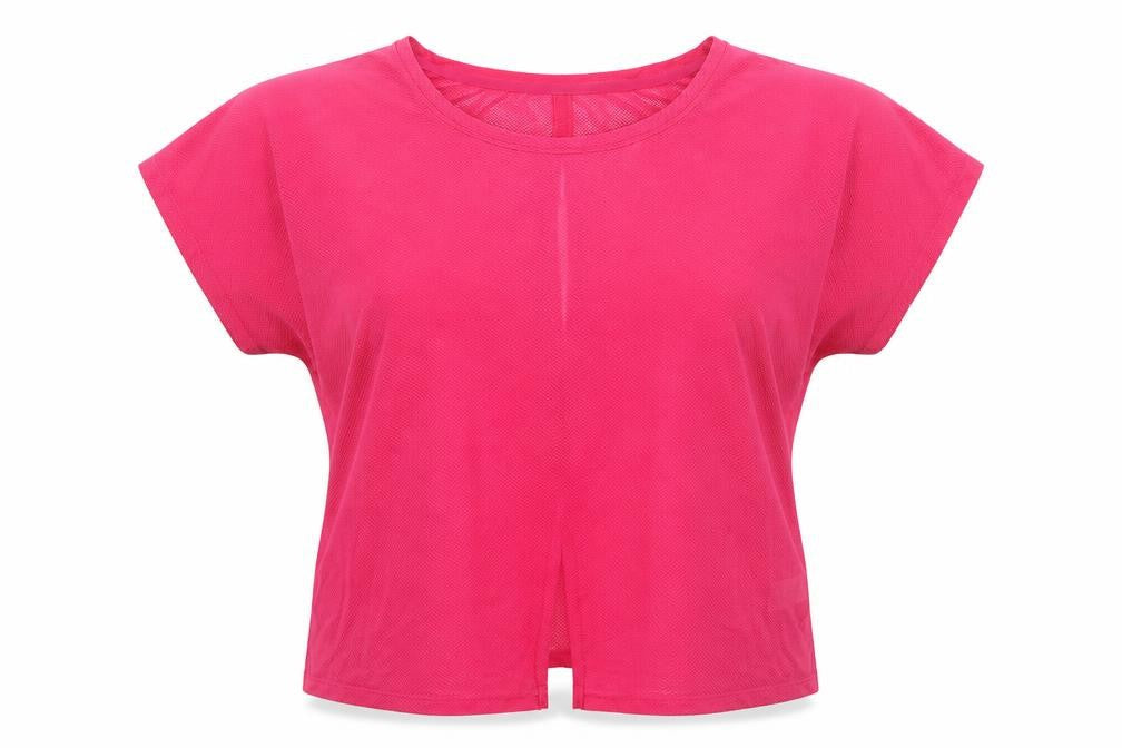 Marks and Spencer Womens Pink Polyester Basic T-Shirt Size 14 Round Neck
