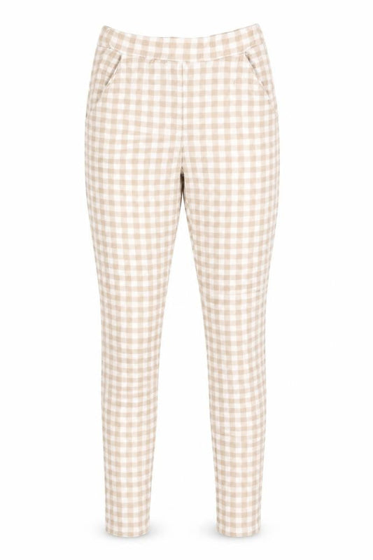 PRETTYLITTLETHING Womens Brown Check Viscose Jegging Leggings Size 6 L26 in