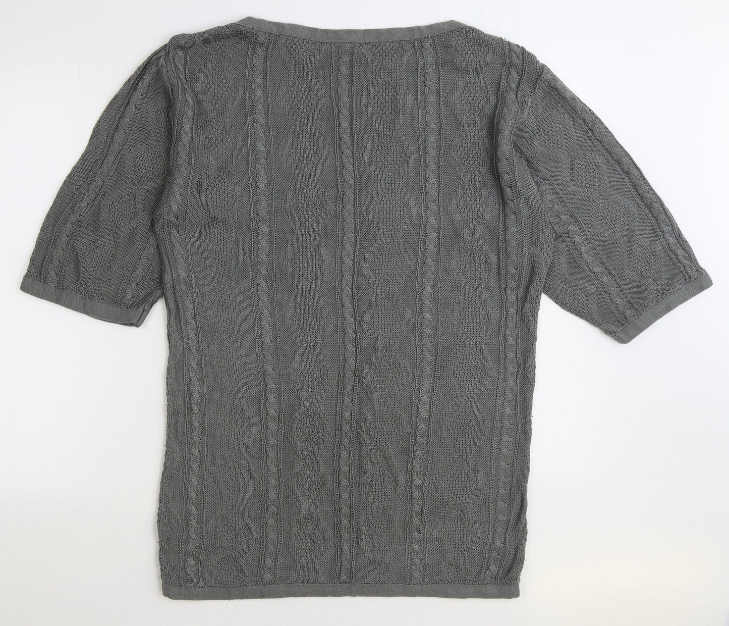 Preworn Womens Grey Boat Neck Acrylic Pullover Jumper One Size