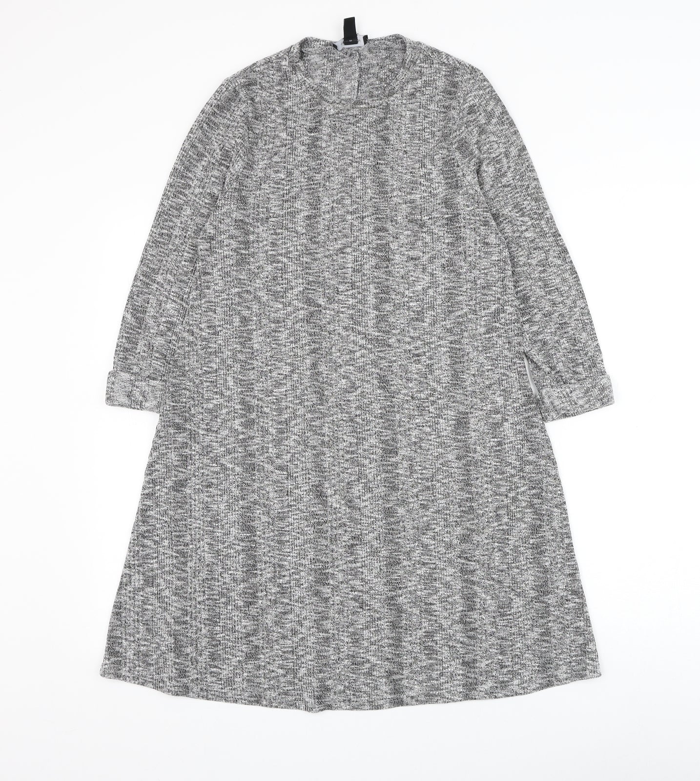 New Look Womens Grey Round Neck Polyester Pullover Jumper Size 14