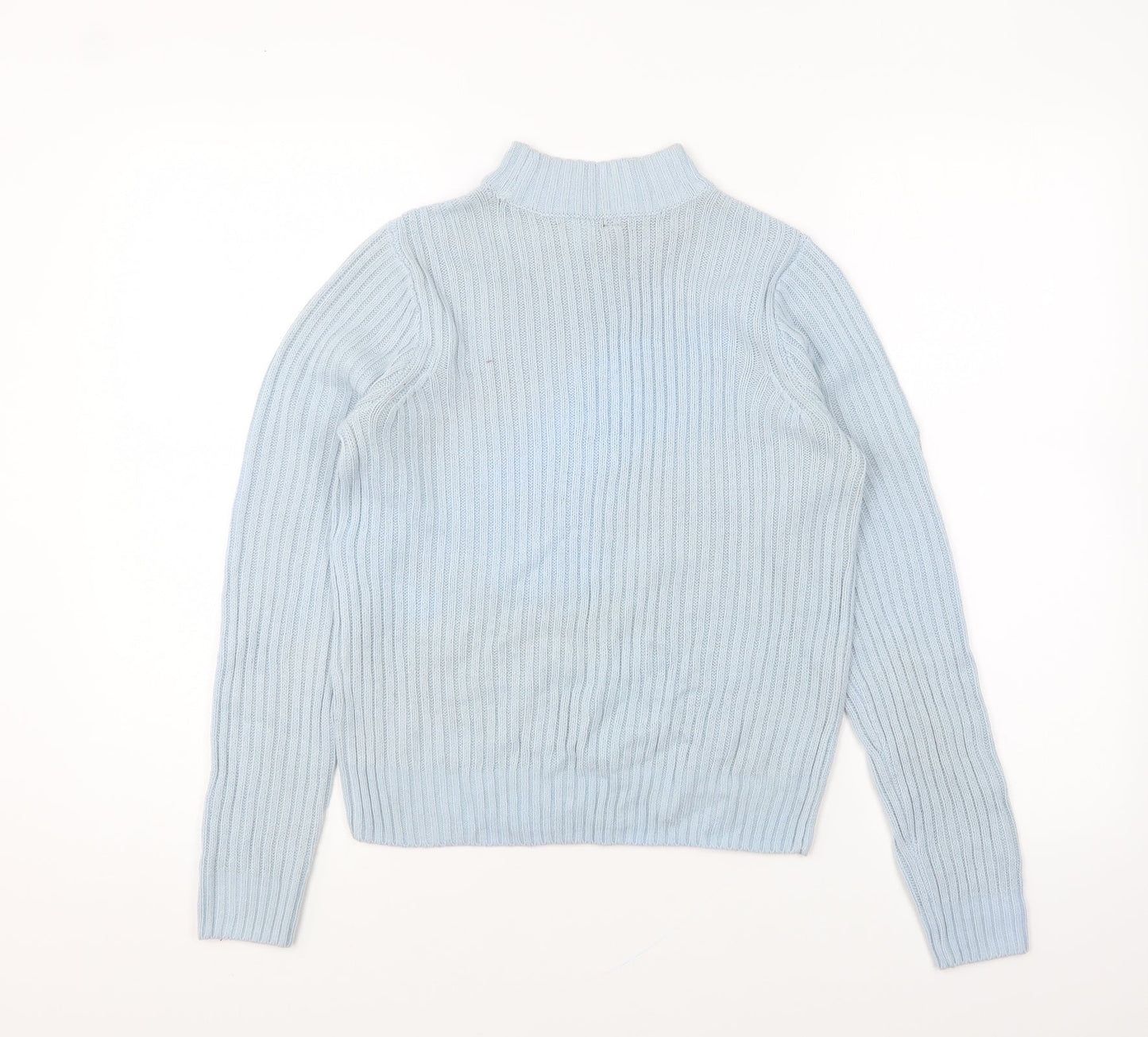 H&M Womens Blue Round Neck Acrylic Pullover Jumper Size XS