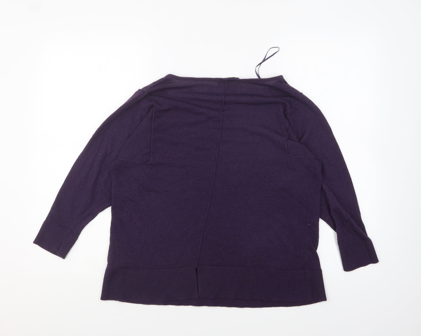 Marks and Spencer Womens Purple V-Neck Acrylic Pullover Jumper Size 10
