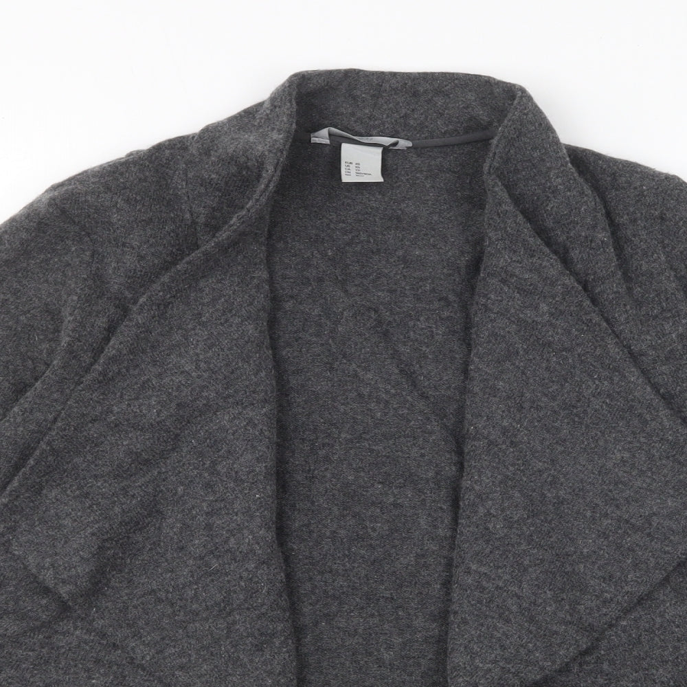 H&M Womens Grey V-Neck Acrylic Cardigan Jumper Size XS
