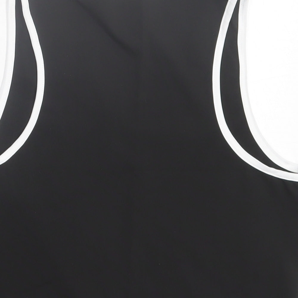 Preworn Womens Black Polyester Cropped Tank Size 3XL Scoop Neck