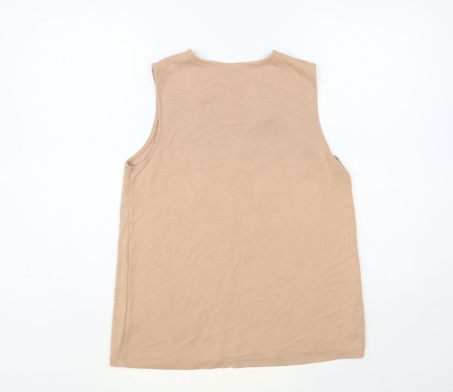 ASOS Womens Beige Viscose Basic Tank Size 10 V-Neck