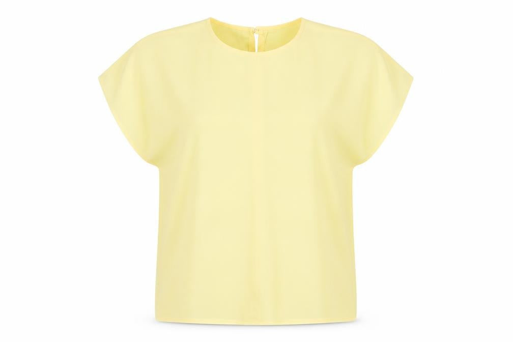 Drendie Womens Beige Polyester Basic Blouse Size 14 Round Neck