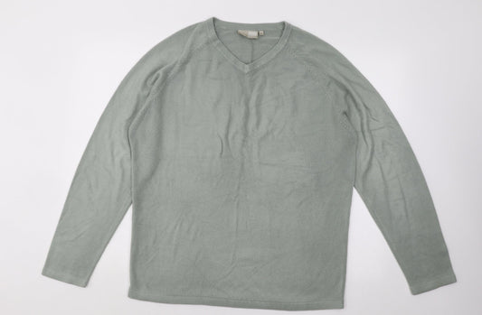 Zantos Mens Grey V-Neck Acrylic Pullover Jumper Size L