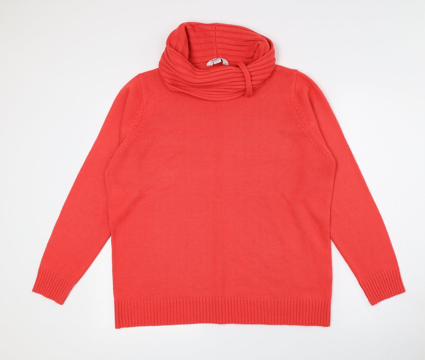 Essential Womens Pink Roll Neck Acrylic Pullover Jumper Size 16 - Size 16/18