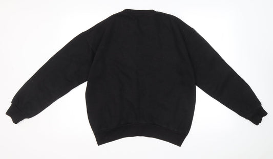 Boohoo Womens Black Polyester Pullover Sweatshirt Size 8 Pullover